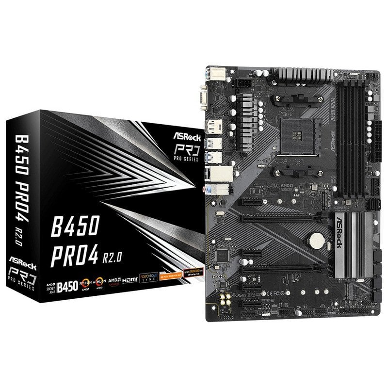 Carte Mère ASRock B450 Pro4 R2.0 (AM4) ATX
