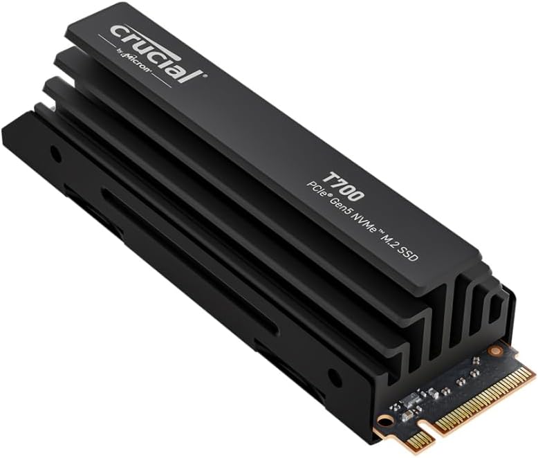 Disque SSD Crucial T700 1To avec dissipateur - NVMe M.2 Type 2280