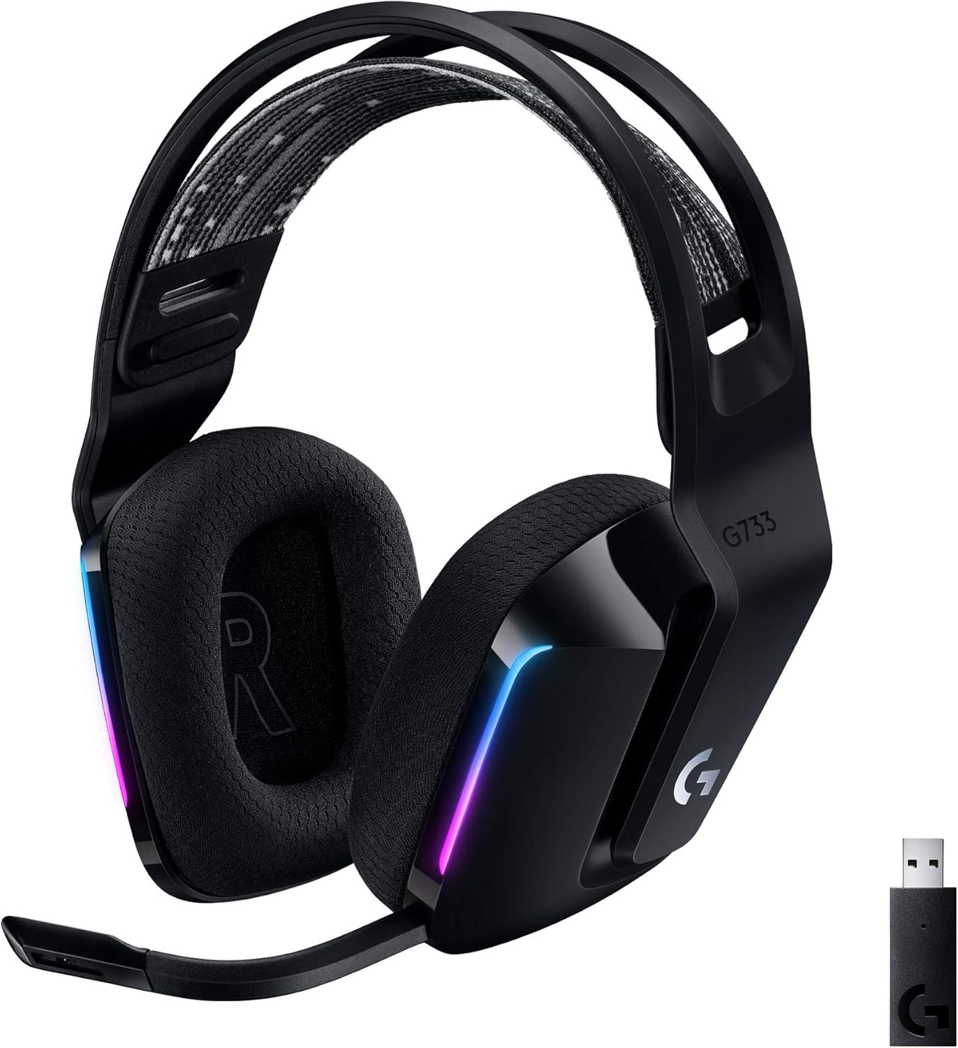 Casque Gamer sans fil Logitech G733 Lightspeed RGB (Noir)