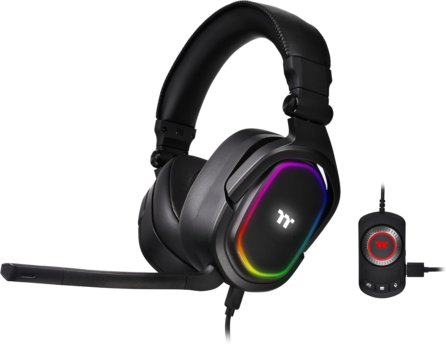 Casque Gamer filaire Thermaltake Argent H5 Surround RGB (Noir)