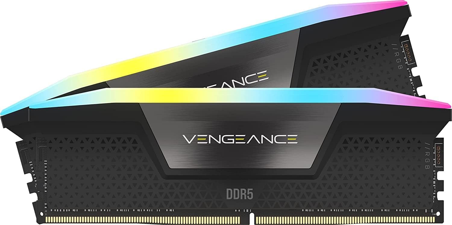 Kit Barrettes mémoire 32Go (2x16Go) DIMM DDR5 Corsair Vengeance RGB 6400MHz CL36 (Noir)