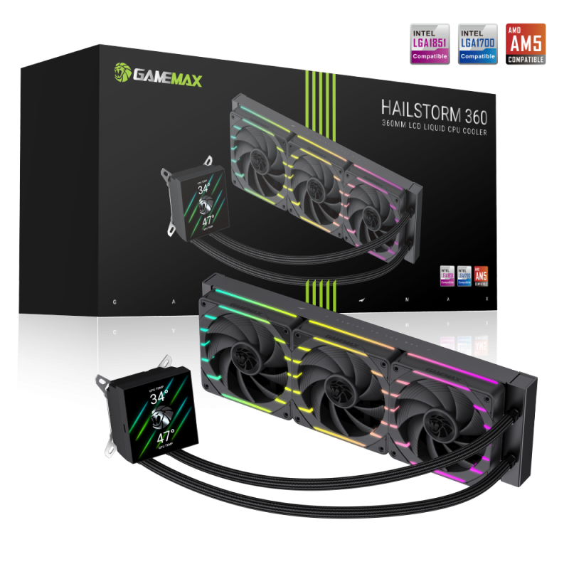 Kit Watercooling AIO Gamemax Hailstorm 360mm (Noir)