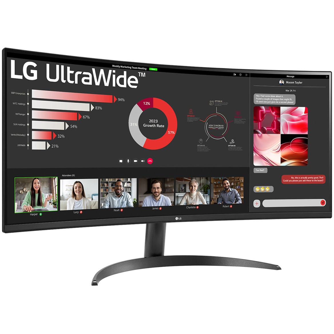 Ecran PC LG UltraWide 34WR50QK-B 34" Incurvé WQHD
