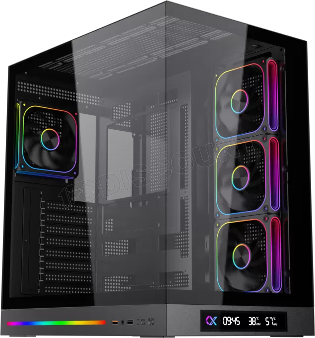 Boitier Grand Tour E-ATX Xigmatek Cloud Digital avec panneaux vitrés (Noir)